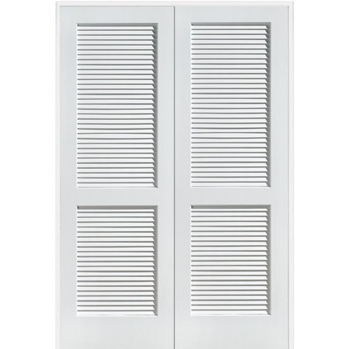 Verona Home Design Louver Interior Door 80'' Solid Manufactured Wood